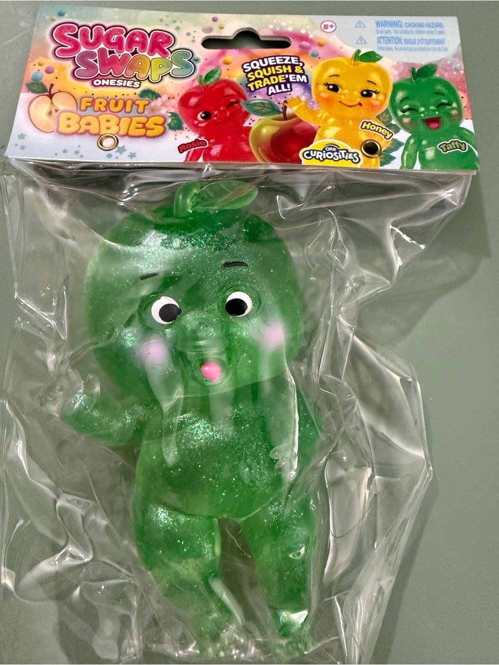 Sugar Swaps Fruit Babies Green Glitter Squishy Sensory Toy